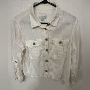 American Eagle Cream Collared Shirt